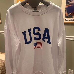 USA White Sweatshirt- Size Small